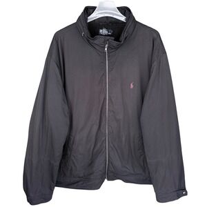 Polo Ralph Lauren Men's Black Hooded Jacket Fleece Lined 4XLT Big & Tall